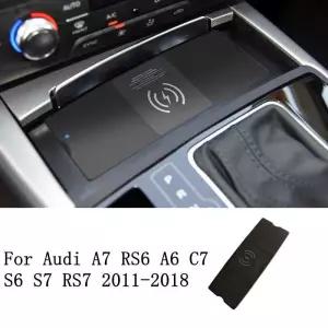 차량용 무선 충전 휴대폰 충전기 거치대 패널 플레이트 액세서리 아우디 A6 C7 Rs6 A7 2012-2018