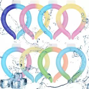 프리바운드 8개 스 목 콜드 링 바디 얼음 넥 냉각 가능한 핸드 젤 팩 랩 튜브 착용 재사용 멀티컬러