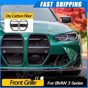 JMCARCOOL 드라이 카본 파이버 자동차 프론트 그릴 BMW 3 시리즈 G80 M3 4 G82 G83 M4 + 범퍼 레이싱