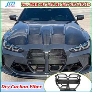 드라이 카본 파이버 프론트 범퍼 그릴 레이싱 트림 커버 BMW + M3 G80 M4 G82 G83 차량 스타일링