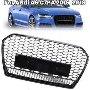 아우디 A6 C7PA  EU US 글로스 블랙 교체호환용 프론트 범퍼 센터 그릴 4G0853651AG 허니콤 메쉬 라디에이