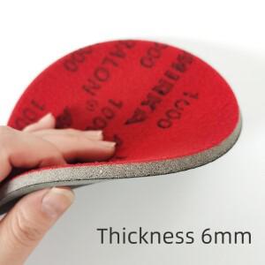 미르카 핀란드 6인치 150mm 스폰지 사포 원형 자가 접착 플로킹 자동차 도장 광택 및 미용 샌딩용