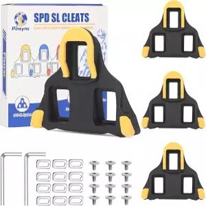 핀싱크 SPD SL 클리트 세트 6 플로트4팩 시마노 SPDSL 로드 페달 간편한 클립 인아웃 3홀 사이클링 슈즈용