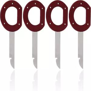 ASUBA 4PCS 라디오 제거 도구 키트 이지 그립 핸들 및 스티프 블레이드 OEM 헤드 유닛 CD DVD 호스트 키