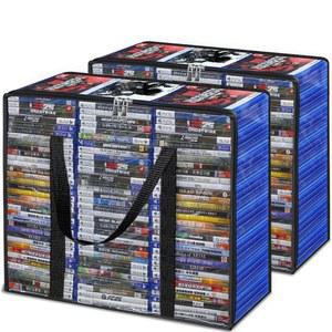 살라조리 CD DVD 보관 가방 지퍼와 손잡이가 달린 2팩 투명 99 64장의 156장의 케이스 보관함 VHS 디스크용 미디어 및 비디오 게임 정리함