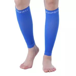 EVOPLECI 1520mmHg 종아리 압박 슬리브 남녀 와이드 소매 브레이스 다리 지지용 양말 신 스플린트 파란색