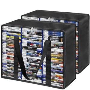 TNA DVD 보관 가방 2팩 70 90개 120장 CD 비디오 게임 케이스 영화 음악 옷 베개 및 침구를 위한 매우 선명하고 쌓을 수 있는 정리함을 갖추고