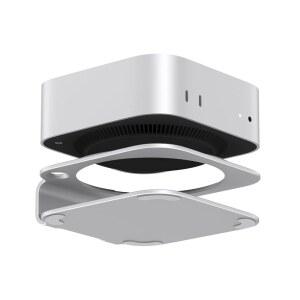 AKKYAJURE Mac 미니 M4 도크 스탠드 새로운 및 용 알루미늄 데스크톱 마운트 향상된 냉각 간편한 전원 버튼 액세스 책상 정리 u2013 필수 액세서리