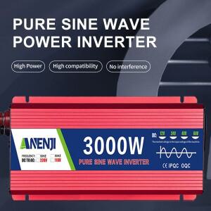 순수 사인파 인버터, 휴대용 전원 공급 장치 변환기, 자동차 태양광 1000W, DC 12V, AC