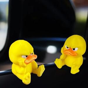 1개 화난 노란 오리 조각상 - 큰 눈과 부리가 있는 표현력 화가리한 내구성 플라스틱 실내/실외 장식품
