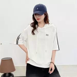 블랙팬서 여사친 가을 캐주얼 후드 반팔 티 트레이닝 상의 슬림핏 레터링 OPH2