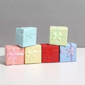 2pcs 패션 보석 포장 상자 멀티 컬러 귀걸이 반지 선물 홀더 4*4*3CM
