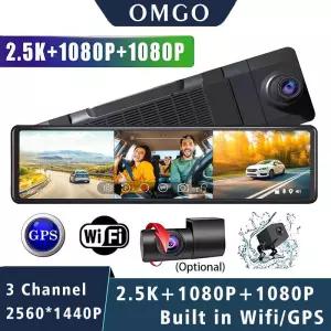 25K+080P+080P 3채널 26인치 차량용 블랙박스 GPS WIFI 대시캠 실내 미러 카메라 주행 기록 장치 스트림