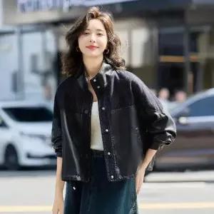 무천도사 데님 여성용 여자 가을 캐주얼 자켓 차이나 코트 상의 KKE3