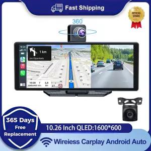 범용 10.26인치 차량용 지능형 4K 360 ° Rotatio 자동차 DVR 대시 캠 무선 CarPlay 및 Android 자동