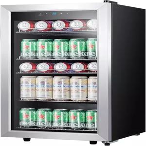 칼라메라 미니 음료 냉장고 - 120캔 독립형 쿨러 소다 물 맥주 또는 화이트 LED 조명이 있는 와인용