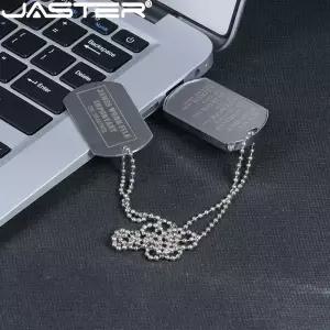 금속 군인 목걸이 USB 플래시 드라이브 28GB 방수 펜 로고 직사각형 크리 에이 티브 메모리 스틱