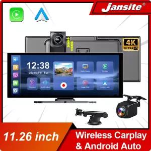 Jansite 26 인치 4K DVR 무선 CarPlay 및 Android 자동 휴대용 대시 캠 자동차 화면 비디오 5G WIFI