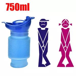 750ml 성인 소변기 휴대용 수축 모바일 화장실 변기 여성 야외 자동차 여행 교통 캠핑을위한 병