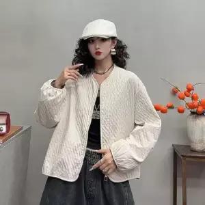 엘럽 여자 가을 캐주얼 쇼트 점퍼 코트 솔리드 집업 라운드 야구 슬림핏 자켓 복 원템3
