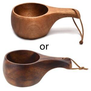 Y1UB 210ML 핀란드 Kuksa 휴대용 나무 커피 머그잔 핸드 그립 아침 식사 마시는 주방 Drinkwa 와 수제 우유
