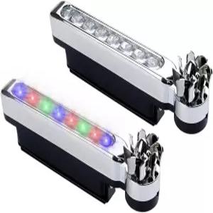 Qurbuns 2 PCS 풍력 구동 LED 조명 자동차 그릴용 주간 주행등 에너지 DRL 장식등 트럭 SUV용 유니버설