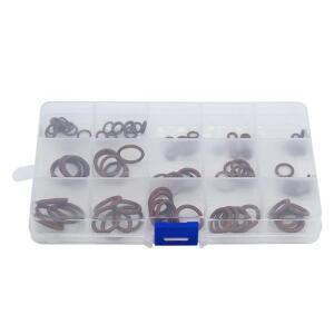 100pcs 갈색 FKM O링 워셔 고무 실링 O-링 구색 15 크기 Oring 씰 키트  가스 켓세트 상자 오일