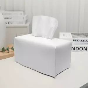 모던심플 가죽 티슈커버 직사각 벨크로형 화이트