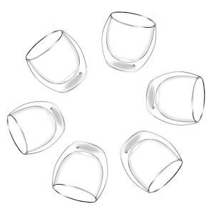 1 6PCS 80 650ml 이중 벽 유리 투명 수제 내열성 차 컵 건강 커피 우유 머그잔 절연 샷 선물