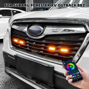스바루 포레스터 XV 아웃백 BRZ 차량용 LED 프론트 그릴 라이트 픽업 오프로드용 12V 주간 주행등 휠 아이