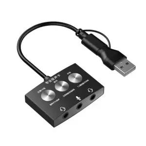 AU40 Type-C 사운드 카드 라이브 게임 K 노래 청취용 USB 오디오 3.5Mm 멀티 사운드 효