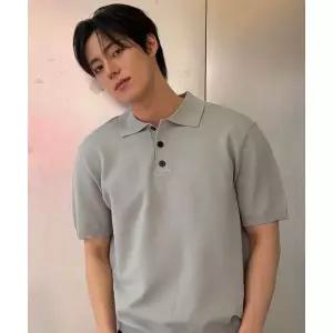 MINDBRIDGE [COUTURE]카라 세미 오버핏 미니멀 반팔 니트 - 2color
