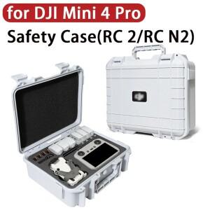 DJI호환 미니 4 프로용 휴대용 드론 액세서리 안전 상자 흰색 운반 케이스 스트랩 포함 RC 2/RC N2 보관함