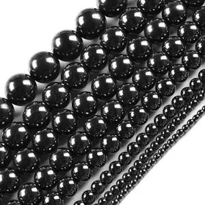 내추럴 스톤 비즈 14mm 헤마이트 원석 라운드 루즈 크리스탈 에너지 힐링 파워 주얼리 만들기 DIY 1
