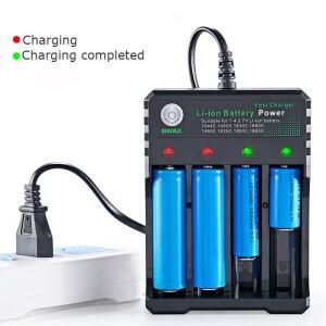 18650 배터리 충전기 검정색 1 2 4 슬롯 AC 110V 220V 듀얼 3.7V 리튬