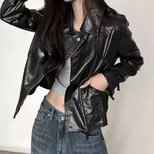 유광 자켓 여성 재킷 깔끔한 라이더 기본 집업 레더 BVI88yhN