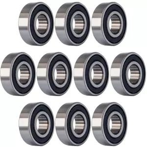 Tonmp 10 PCS R8-2RS 1/2 인치 보어 이중 고무 밀폐 롤러 볼 베어링 x 1-1/8 5/16 ABEC3 정밀 소형 전기