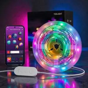 YEELIGHT LED 스트립 조명 216개의 음악 동기화가 가능한 40피트 스마트 블루투스 연결 및 앱 제어가 RGB