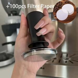 커피 탬퍼 58mm 리플 베이스 레벨링 일정 압력 보정 스프링 장착 바리스타 도구 에스프레소 액세서리