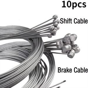[호환품]10PCS MTB 자전거 브레이크 라인 스테인레스 스틸 기어 변속 케이블 1.7/2M 로드 바이크 속도 고정