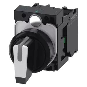 지멘스 3SU11002BL601NA0 셀렉터 스위치 IOII 블랙 5500볼트 플라스틱 IP66 보호 등급 22mm 화이트