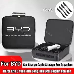 자동차 충전 케이블 보관함 주최자 액세서리 BYD Atto 3 Yuan Song Plus EV Seal Dolphin Qin Han Don F3