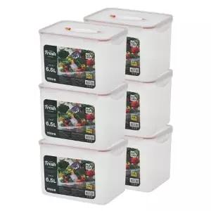 [생담] 진공 투명 다용도 에코락 밀폐용기 3+3 김치통 보관용기 6.5L