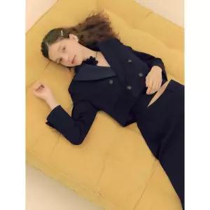 DearK 배색 겹카라 더블버튼 크롭 자켓 SWJKNK4000 1090461