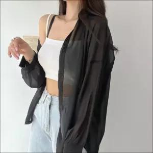 루즈핏 시스루 여성 여름 셔츠 자외선차단 데일리 여름아우터