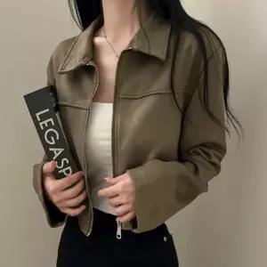 [하프클럽/옷자락]여자 고급스러운 스웨이드 크롭 카라 자켓 재킷 외투
