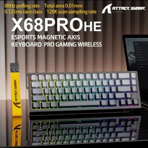 마그네틱 스위치 키보드 ATTACK SHARK X68HE X68PRO HE 및 FREEWOLF F68 유선 F68Pro 무선  8000Hz 리포트
