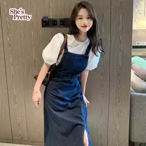 [하프클럽/쉬즈프리티]제니퍼허리밴딩데님원피스