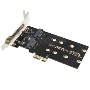 PCI 익스프레스 to M.2 어댑터, 확장 카드 라이저, X1 3.0, 2 포트 B 키 NGFF SATA SSD