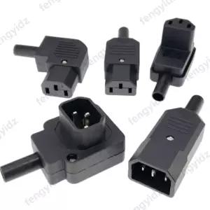 검정색 팔꿈치 C15 C13 C14 전원 코드 배선 플러그 IEC 커넥터 콘센트 PDU UPS 전기 AC 소켓 10A 250V 조립